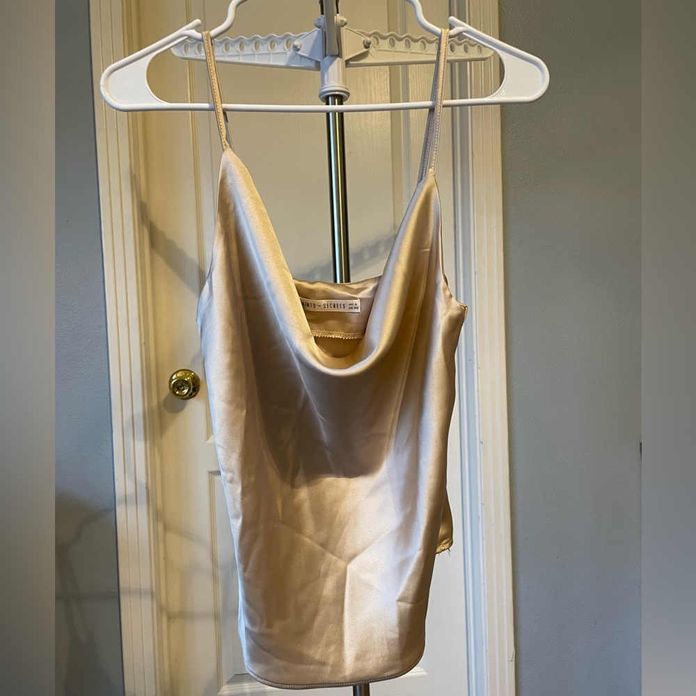 Satin cowl front top